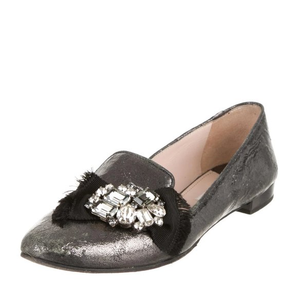 MIU MIU Bow-Embellished Loafers Size: 9 | IT 39 - Picture 2 of 4